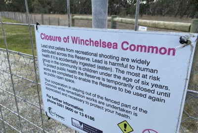 Winchelsea Common temporary closure sign